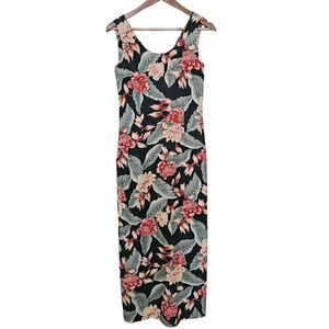 Tommy Bahama Floral Silk Dress Black Size 2
